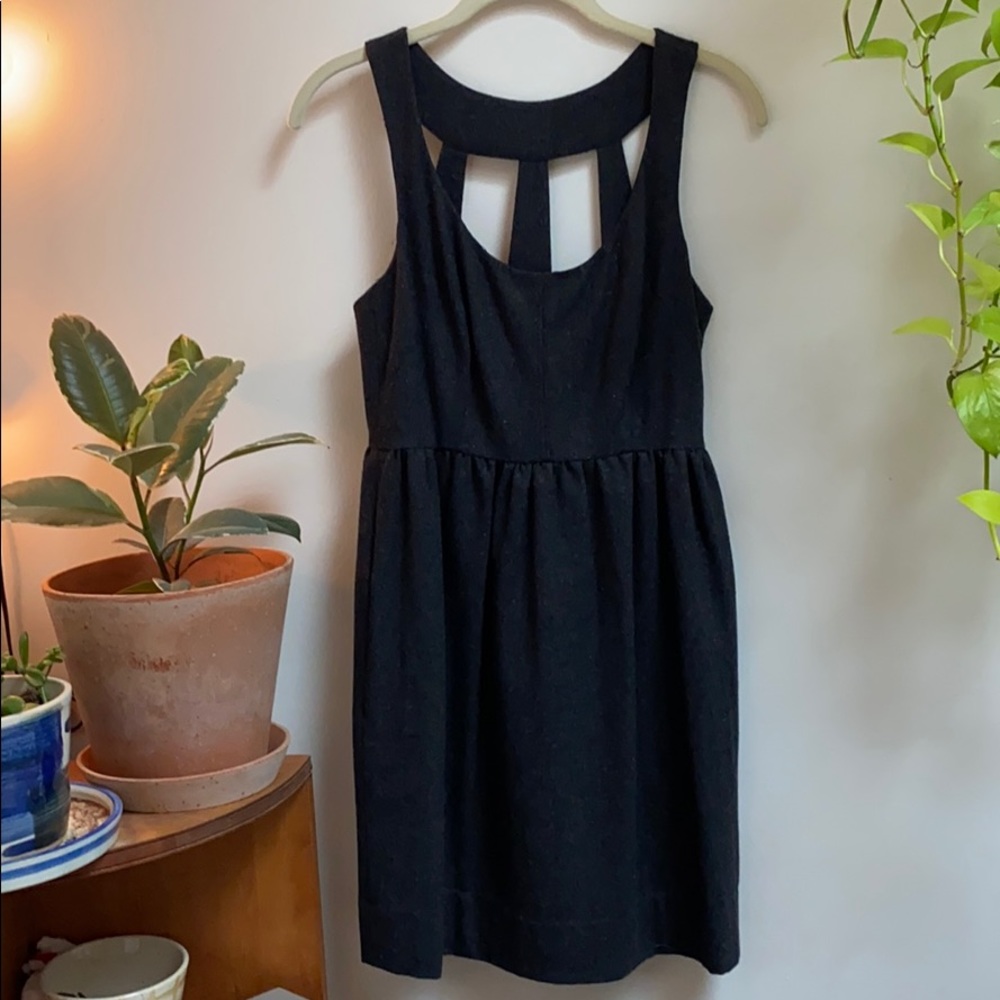 silence + noise gray wool dress